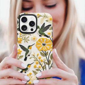 Hummingbird Flower iPhone 16 Pro Max Case, Glossy/Matte Finish