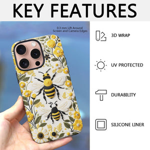 Bee Flower iPhone 16 Pro Max Case, Glossy A02