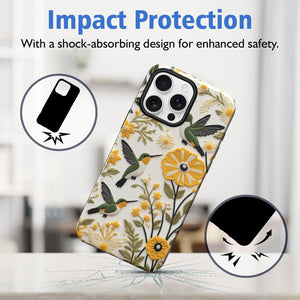 Hummingbird Flower iPhone 16 Pro Max Case, Glossy/Matte Finish