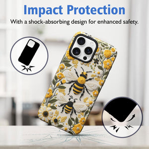 Bee Flower iPhone 16 Pro Max Case, Glossy A02