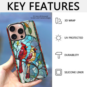 Cardinal Stained Glass iPhone 16 Pro Max Case, Glossy/Matte Finish