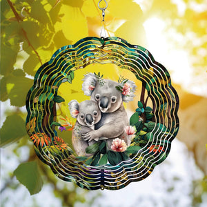 Koala Stained Glass Wind Spinner  for Garden
